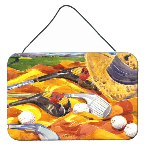 Carolines Treasures 6063DS812 Golf Clubs Golfer Indoor Aluminium Metal Wall or Door Hanging Prints 8x12 multicolor