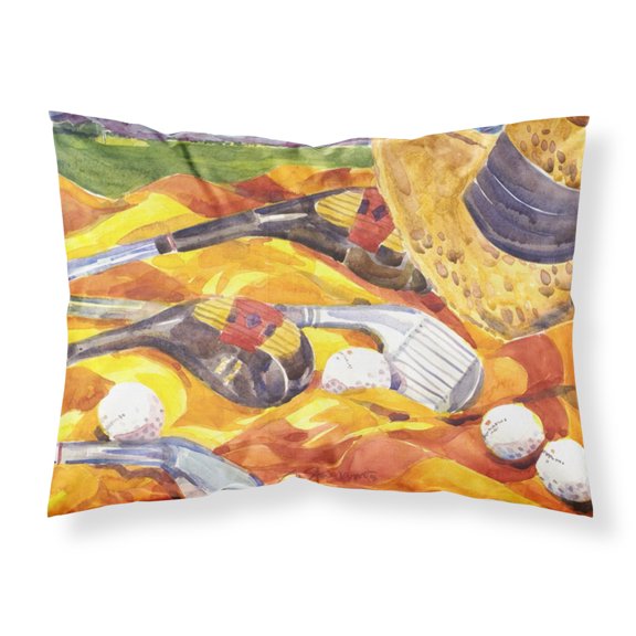 Carolines Treasures 6063PILLOWCASE Golf Clubs Golfer Fabric Standard Pillowcase Standard multicolor