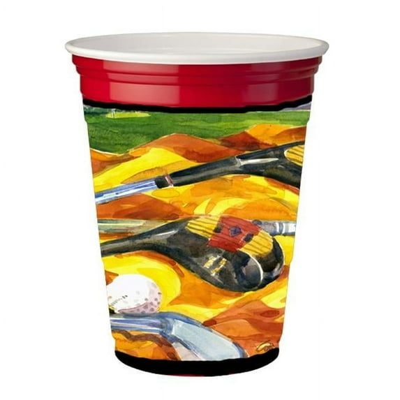 Carolines Treasures 6063RSC Golf Clubs Golfer Red Solo Cup Hugger - 16 To 22 oz.