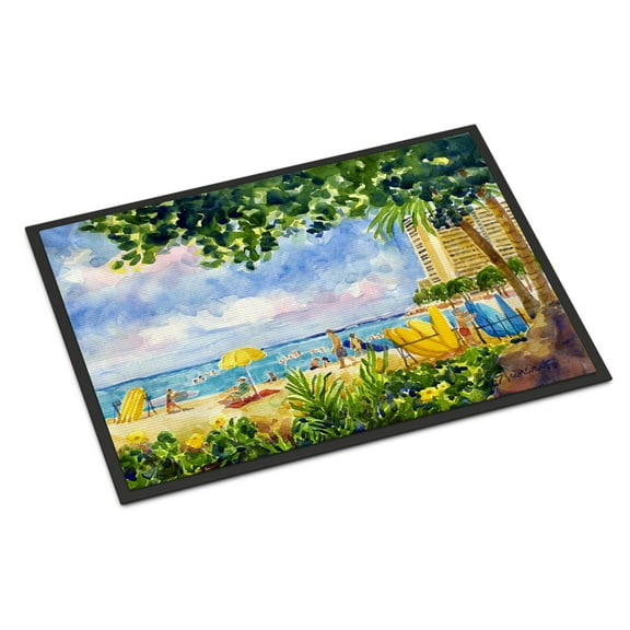 Carolines Treasures 6065MAT Beach Resort view from the condo Door Mat Indoor Rug or Outdoor Welcome Mat 18X27 Doormat
