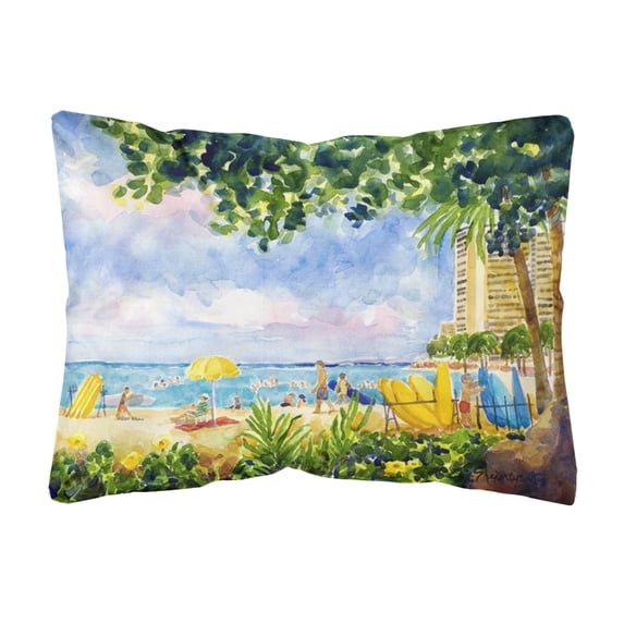 Carolines Treasures 6065PW1216 Beach Resort view from the condo Decorative Canvas Fabric Pillow 12H x16W multicolor