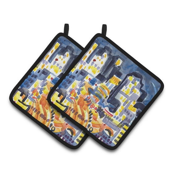 Carolines Treasures 6073PTHD Skyline Abstract Pair of Pot Holders