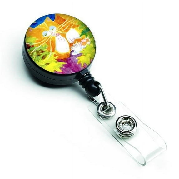 Carolines Treasures 6101BR Cat Tea Time Retractable Badge Reel