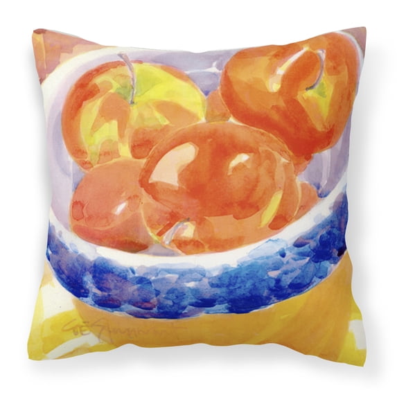 Carolines Treasures 6109PW1414 Bowl of Apples Decorative Canvas Fabric Pillow 14Hx14W multicolor
