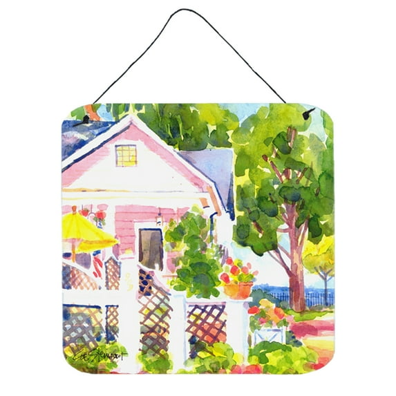 Carolines Treasures 6130DS66 White Cottage at the beach Wall or Door Hanging Prints 6x6 multicolor