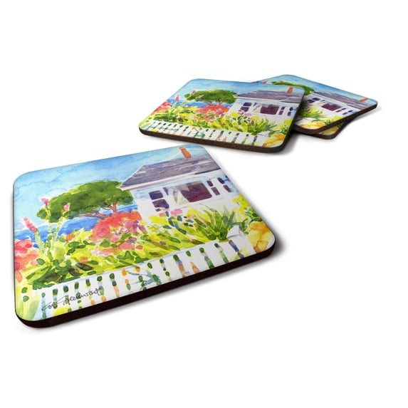 Carolines Treasures 6133FC Houses Foam Coaster Set of 4 3 1/2 x 3 1/2 multicolor