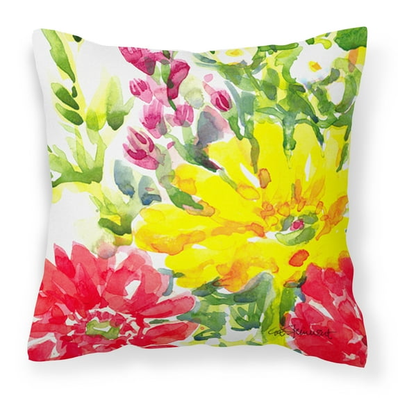 Carolines Treasures 6136PW1414 Flower Decorative   Canvas Fabric Pillow 14Hx14W multicolor