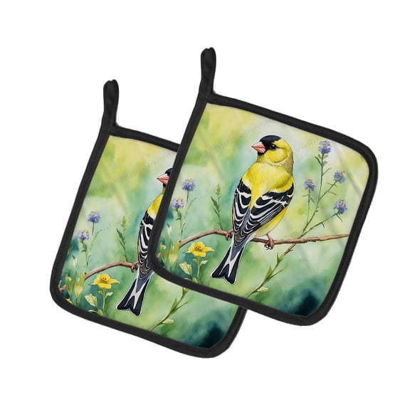 Carolines Treasures DAC7435PTHD 7.5 x 7.5 in. American Goldfinch Pot Holders - Set of 2