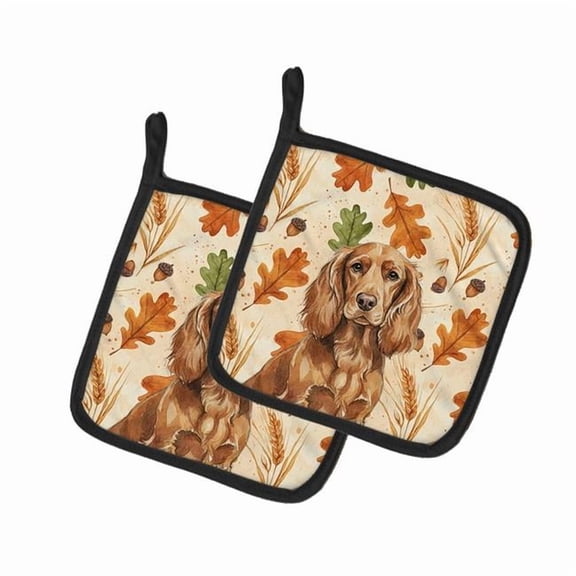Carolines Treasures  7.5 x 7.5 in. Boykin Spaniel Heirloom Fall Pair of Pot Holders