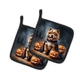 thumbnail image 1 of Carolines Treasures DAC8411PTHD 7.5 x 7.5 in. Chow-Chow Puppy Halloween Pair of Pot Holders, 1 of 1