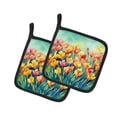 thumbnail image 1 of Carolines Treasures 7.5 x 7.5 in. Freesias in Watercolor Pot Holders - Set of 2, 1 of 5