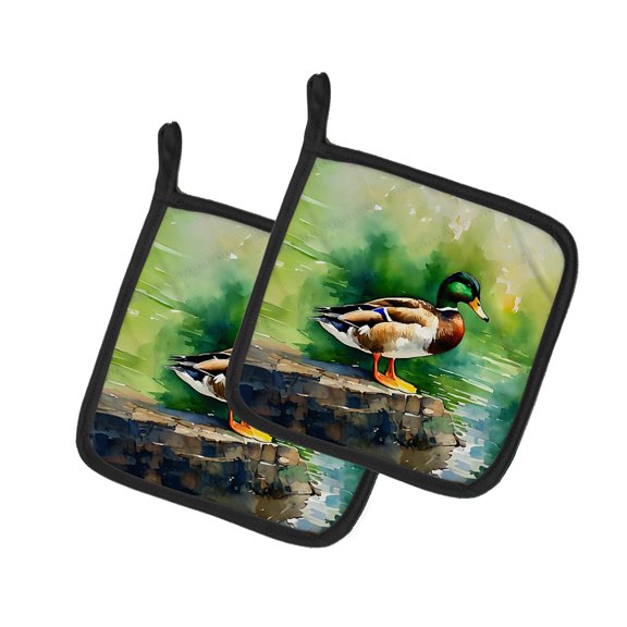 Carolines Treasures 7.5 x 7.5 in. Mallard Pot Holders - Set of 2