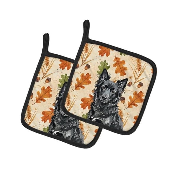 Carolines Treasures WDK7920PTHD 7.5 x 7.5 in. Mudi Heirloom Fall Pair of Pot Holders