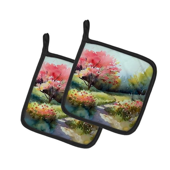 Carolines Treasures DAC1693PTHD 7.5 x 7.5 in. North Carolina Dogwoods in Watercolor Pair of Pot Holders