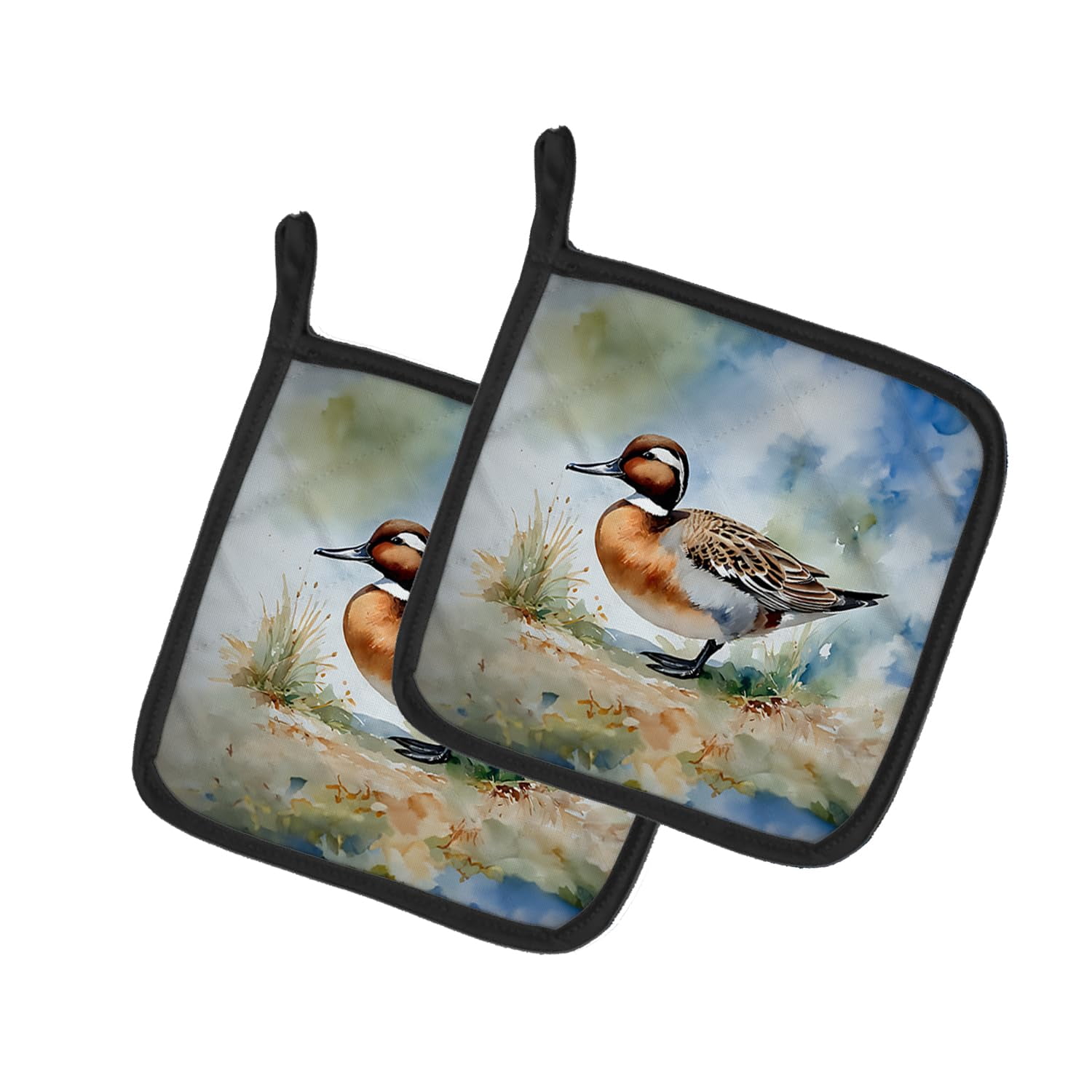 Carolines Treasures 7.5 x 7.5 in. Northern Pintail Pot Holders - Set of 2
