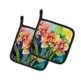 thumbnail image 1 of Carolines Treasures 7.5 x 7.5 in. Orchids in Watercolor Pot Holders - Set of 2, 1 of 2