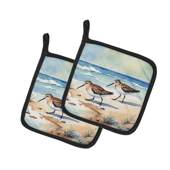 Carolines Treasures DAC7526PTHD 7.5 x 7.5 in. Sandpipers Hunting Pot Holders - Set of 2
