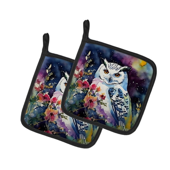 Carolines Treasures 7.5 x 7.5 in. Snowy Owl Pot Holders - Set of 2