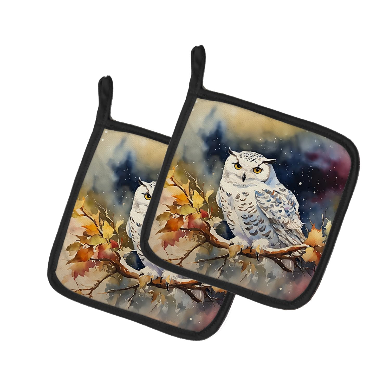 Carolines Treasures 7.5 x 7.5 in. Snowy Owl Pot Holders - Set of 2