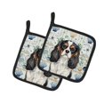 thumbnail image 1 of Carolines Treasures  7.5 x 7.5 in. Tricolor Cavalier Spaniel Coastal Sea Glass Pair of Pot Holders, 1 of 1