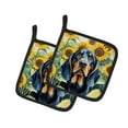 thumbnail image 1 of Carolines Treasures 7.5 x 7.5 in. Unisex Black & Tan Coonhound in Sunflowers Pair of Pot Holder, 1 of 2