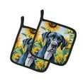 thumbnail image 1 of Carolines Treasures 7.5 x 7.5 in. Unisex Great Dane in Sunflowers Pair of Pot Holder, 1 of 2