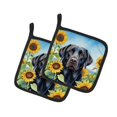 thumbnail image 1 of Carolines Treasures 7.5 x 7.5 in. Unisex Labrador Retriever in Sunflowers Pair of Pot Holder, 1 of 2