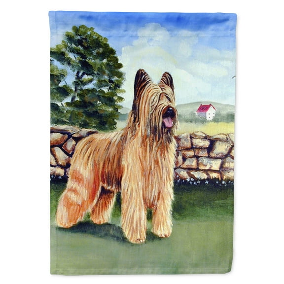 Carolines Treasures 7003-FLAG-PARENT Briard by the stone fence Flag  multicolor