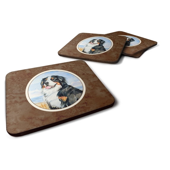 Carolines Treasures 7012FC Mommas Love Bernese Mountain Dog Foam Coaster Set of 4 3 1/2 x 3 1/2 multicolor