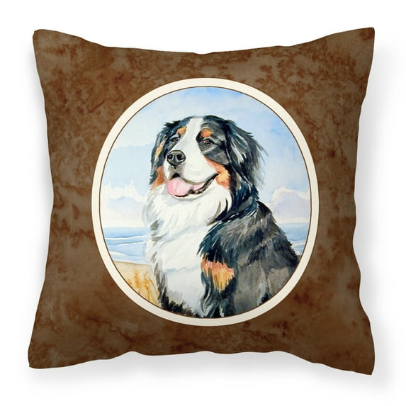 Carolines Treasures 7012PW1414 Mommas Love Bernese Mountain Dog Fabric Decorative Pillow 14Hx14W multicolor