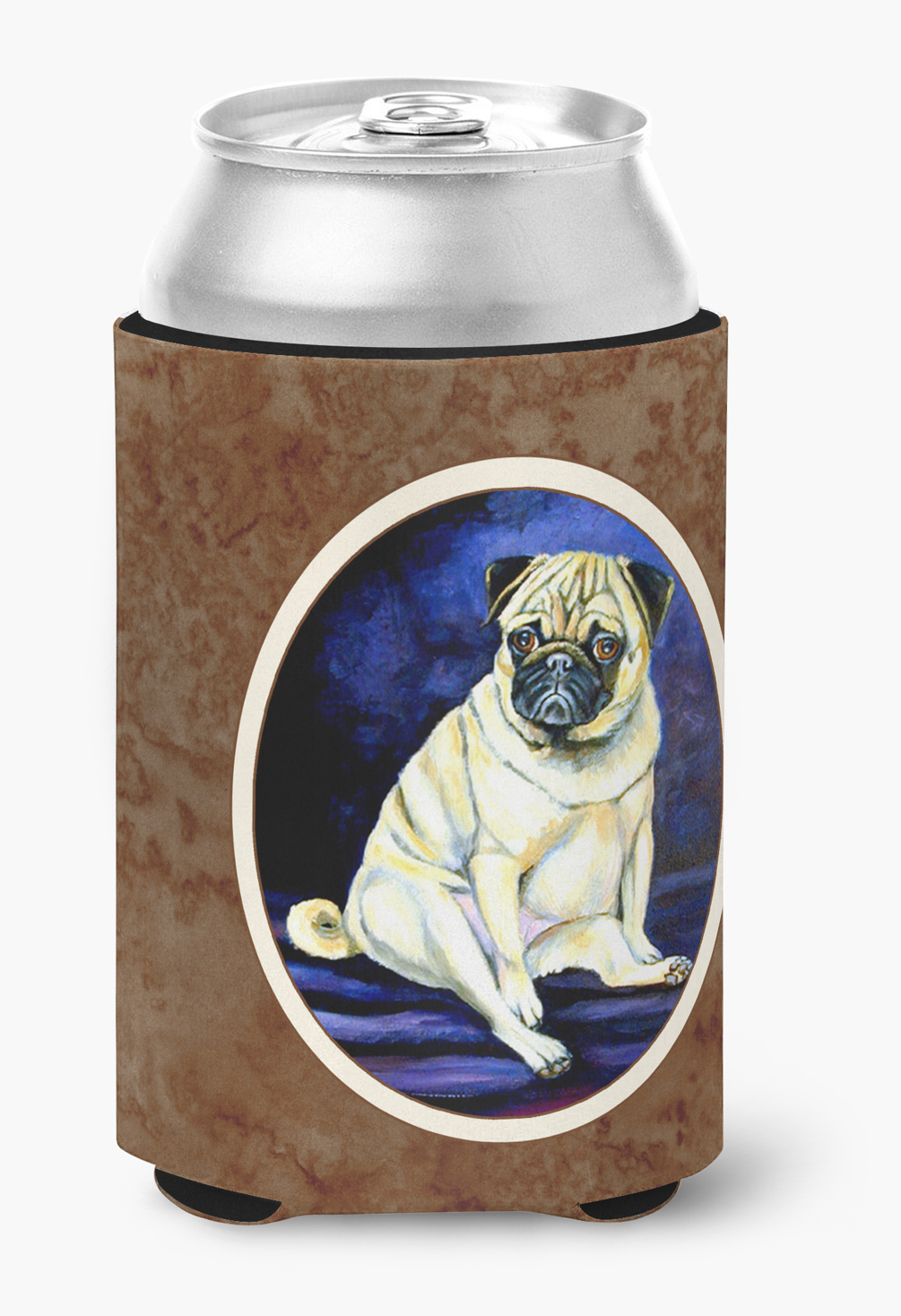Carolines Treasures 7026CC Fawn Pug Penny for your thoughts Can or Bottle Hugger Can Hugger multicolor