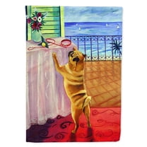 Carolines Treasures 7027-FLAG-PARENT Helping Himself Pug Flag  multicolor