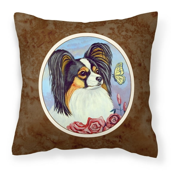 Carolines Treasures 7036PW1414 Papillon Yellow Butterfly Fabric Decorative Pillow 14Hx14W multicolor