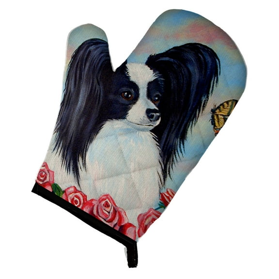 Papillon Black and White Oven Mitt