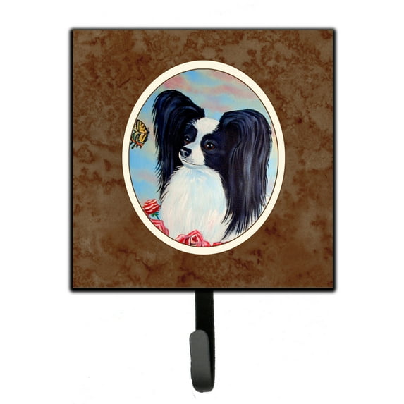 Carolines Treasures 7040SH4 Papillon Black and White Leash or Key Holder 7Hx4.25W multicolor