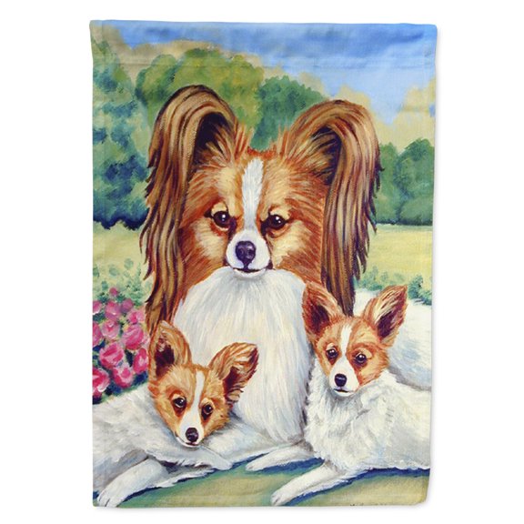 Carolines Treasures 7042-FLAG-PARENT Papillon Mommas Love Flag  multicolor