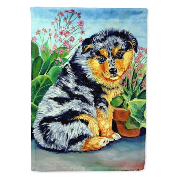 Carolines Treasures 7045-FLAG-PARENT Australian Shepherd Puppy Flag  multicolor