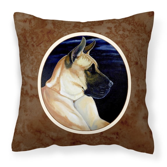 Carolines Treasures 7059PW1414 Fawn Great Dane in the Moonlight Fabric Decorative Pillow  14Hx14W multicolor