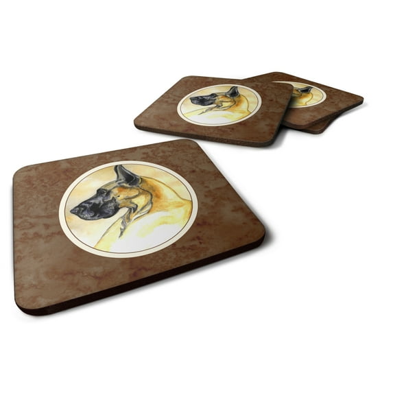 Carolines Treasures 7071FC Fawn Great Dane Foam Coaster Set of 4 3 1/2 x 3 1/2 multicolor