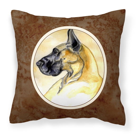 Carolines Treasures 7071PW1414 Fawn Great Dane Fabric Decorative Pillow 14Hx14W multicolor