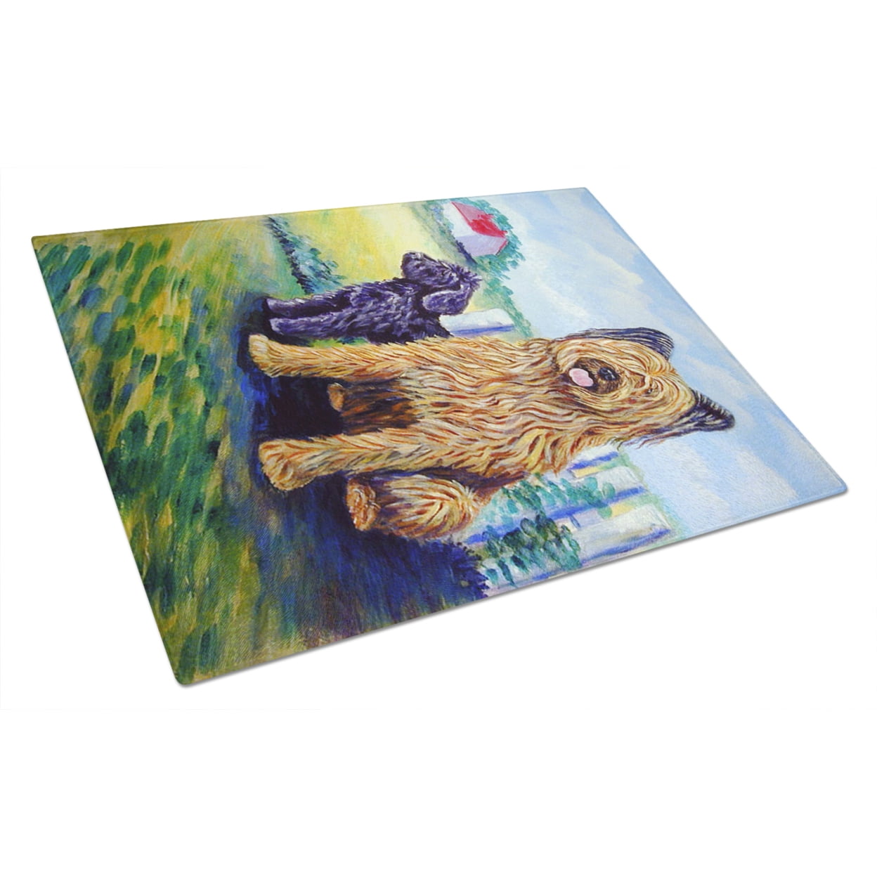 Carolines Treasures 7092LCB Briard Glass Cutting Board Large, 12H x 16W, multicolor