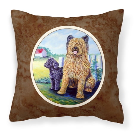 Carolines Treasures 7092PW1414 Briard Fabric Decorative Pillow 14Hx14W multicolor