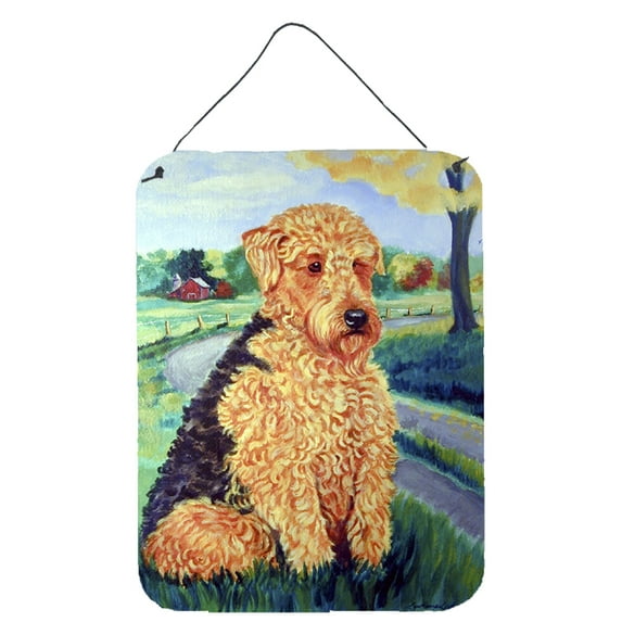 Carolines Treasures 7096DS1216 Airedale Terrier Wall or Door Hanging Prints 12x16 multicolor