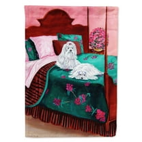 Carolines Treasures 7110-FLAG-PARENT Maltese Waiting on Mom Flag  multicolor