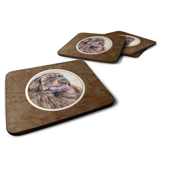 Carolines Treasures 7119FC Newfoundland Foam Coaster Set of 4 3 1/2 x 3 1/2 multicolor