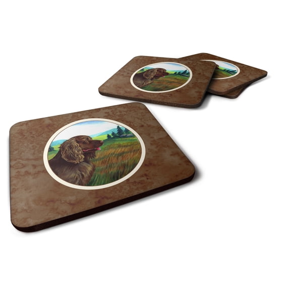 Carolines Treasures 7122FC Sussex Spaniel Foam Coaster Set of 4 3 1/2 x 3 1/2 multicolor