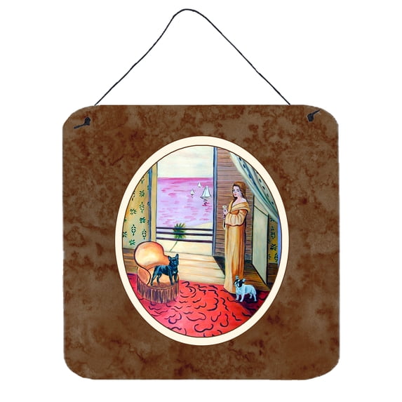 Carolines Treasures 7128DS66 French Bulldog and lady Wall or Door Hanging Prints 6x6 multicolor