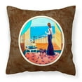 thumbnail image 1 of Carolines Treasures 7133PW1414 Lady with her Pug Fabric Decorative Pillow  14Hx14W multicolor, 1 of 4
