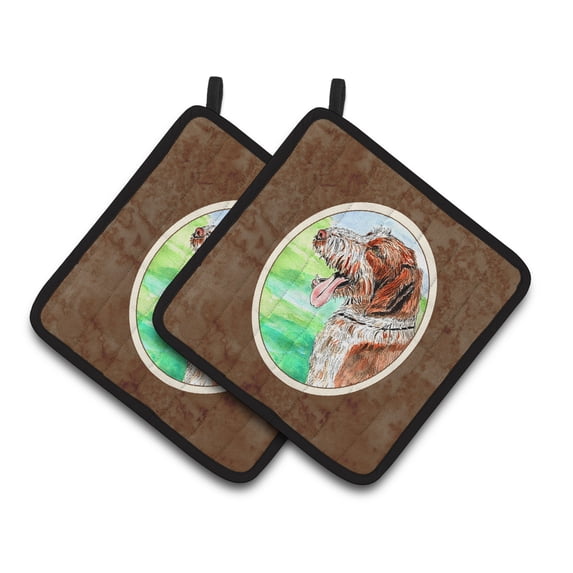 Carolines Treasures 7134PTHD Italiano Spinone Pair of Pot Holders , 7.5HX7.5W, multicolor