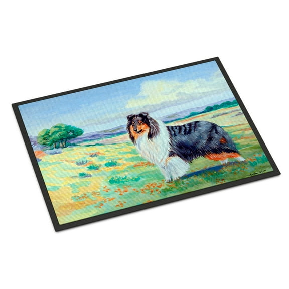 Carolines Treasures 7140JMAT Collie Doormat 24x36 36"L x 24"W multicolor